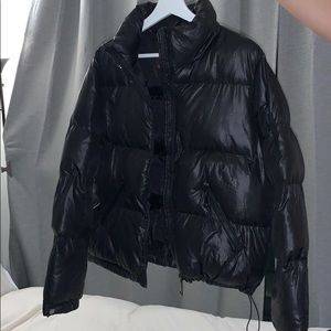 Shiny Black Puffer Jacket